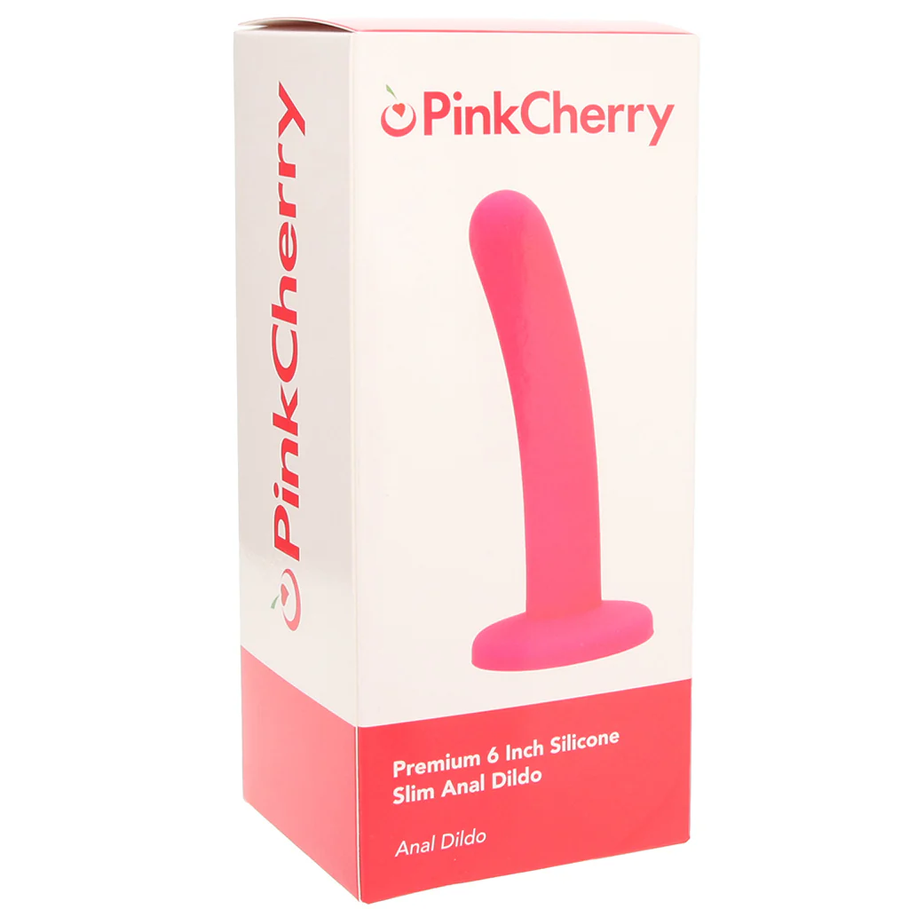 PinkCherry Premium 6 Inch Pink Silicone Slim Anal Dildo - Image 6