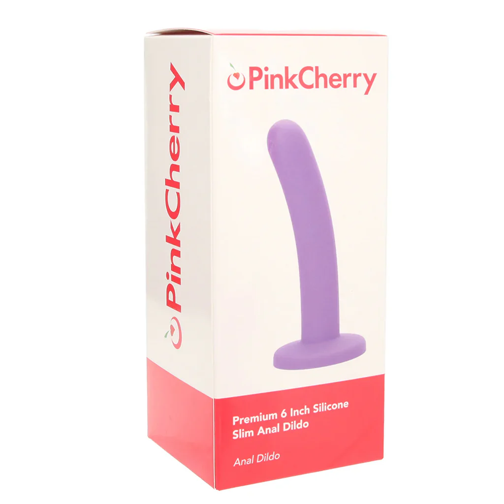 PinkCherry Premium 6 Inch Purple Silicone Slim Anal Dildo - Image 7