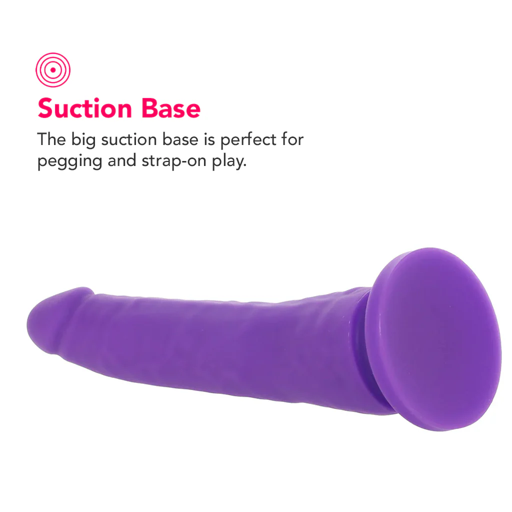PinkCherry Premium 7.5 Inch Purple Silicone Realistic Dildo - Image 4