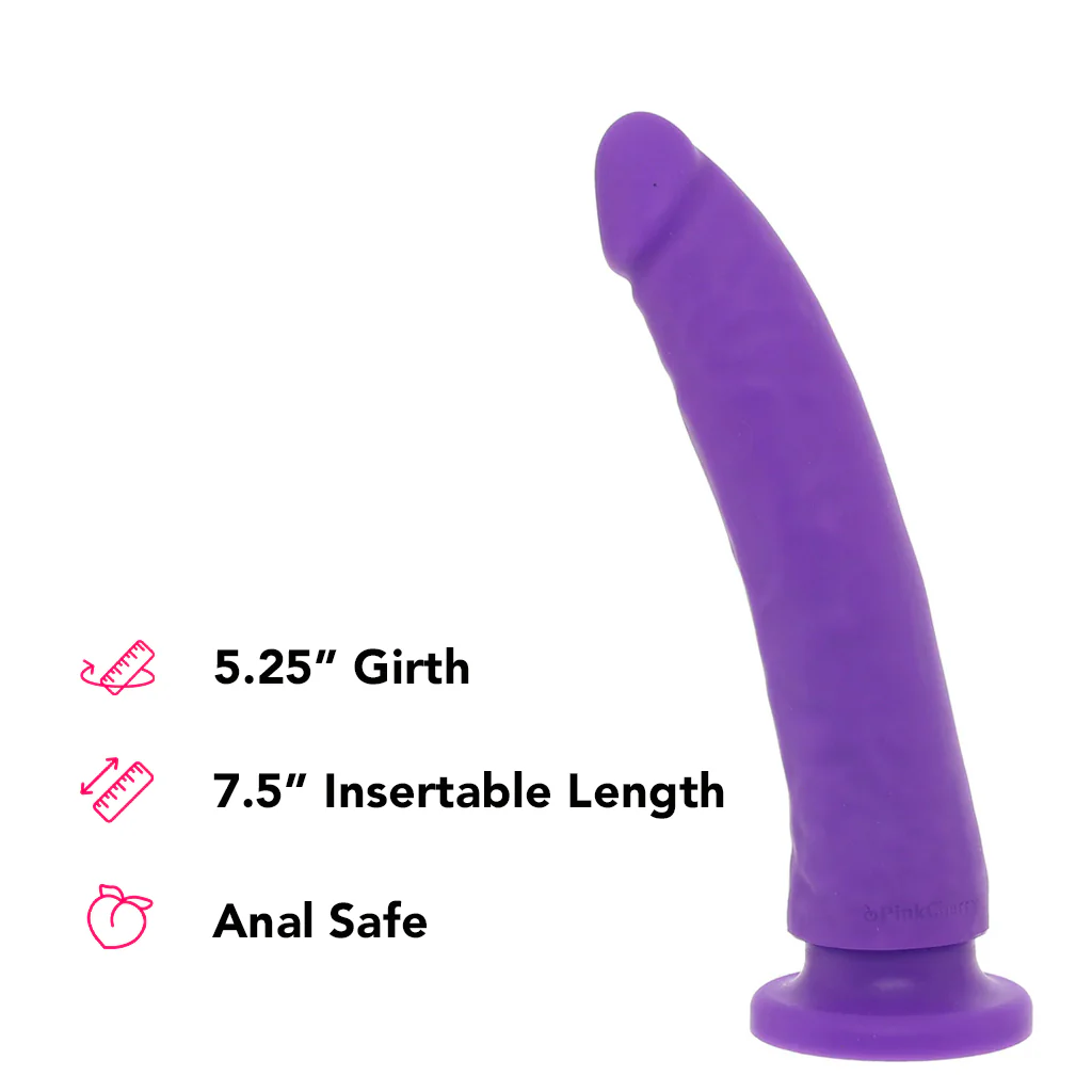 PinkCherry Premium 7.5 Inch Purple Silicone Realistic Dildo - Image 5