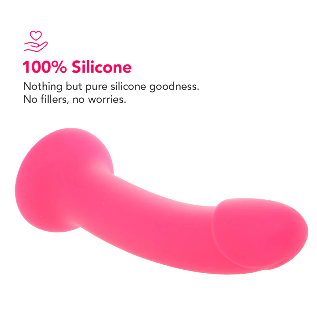 PinkCherry Premium 7 Inch Pink Silicone Dildo - Image 2