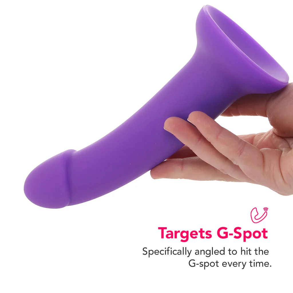 PinkCherry Premium 8 Inch Purple Silicone Dildo - Image 3