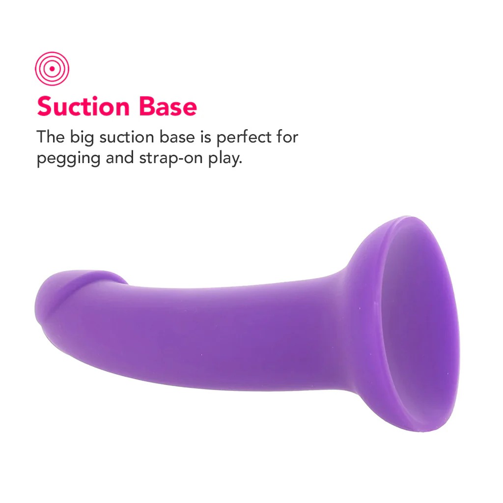 PinkCherry Premium 8 Inch Purple Silicone Dildo - Image 4