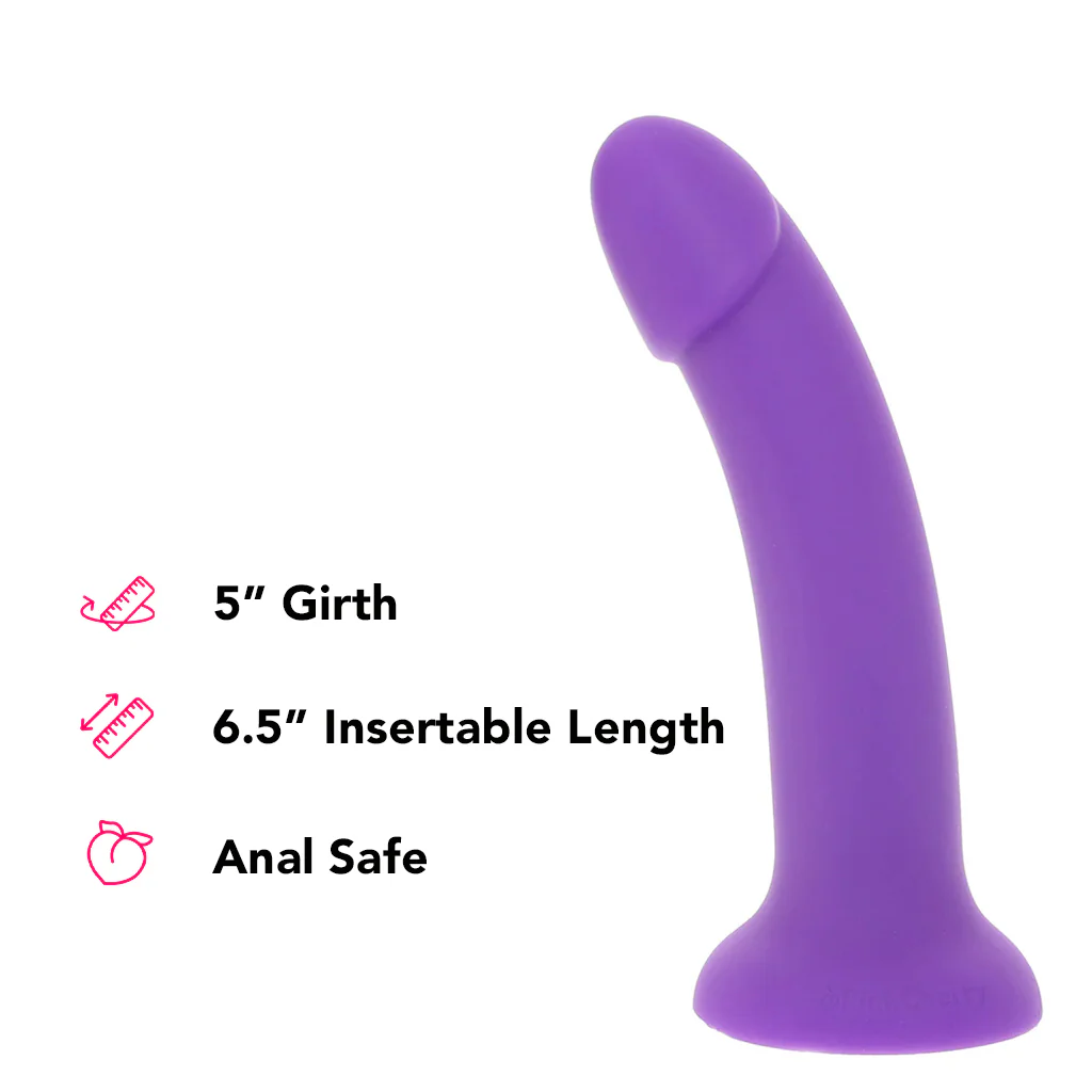 PinkCherry Premium 8 Inch Purple Silicone Dildo - Image 5