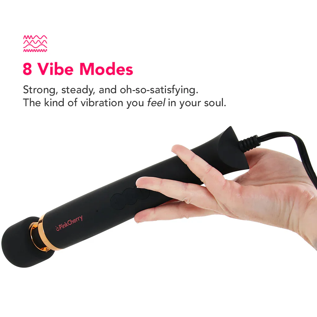 PinkCherry Premium Powered Wand in Black - Image 4