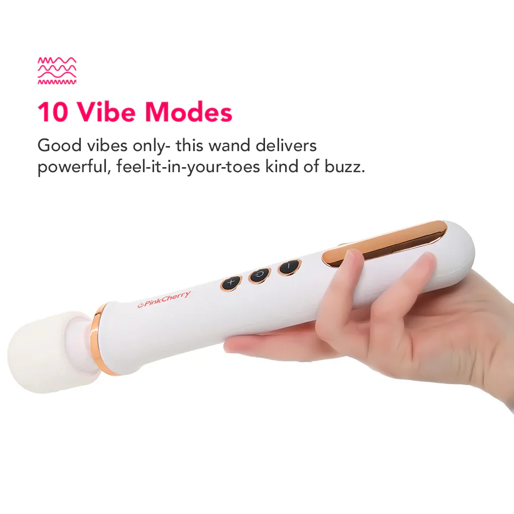 PinkCherry Rechargeable Wand in White - Image 4