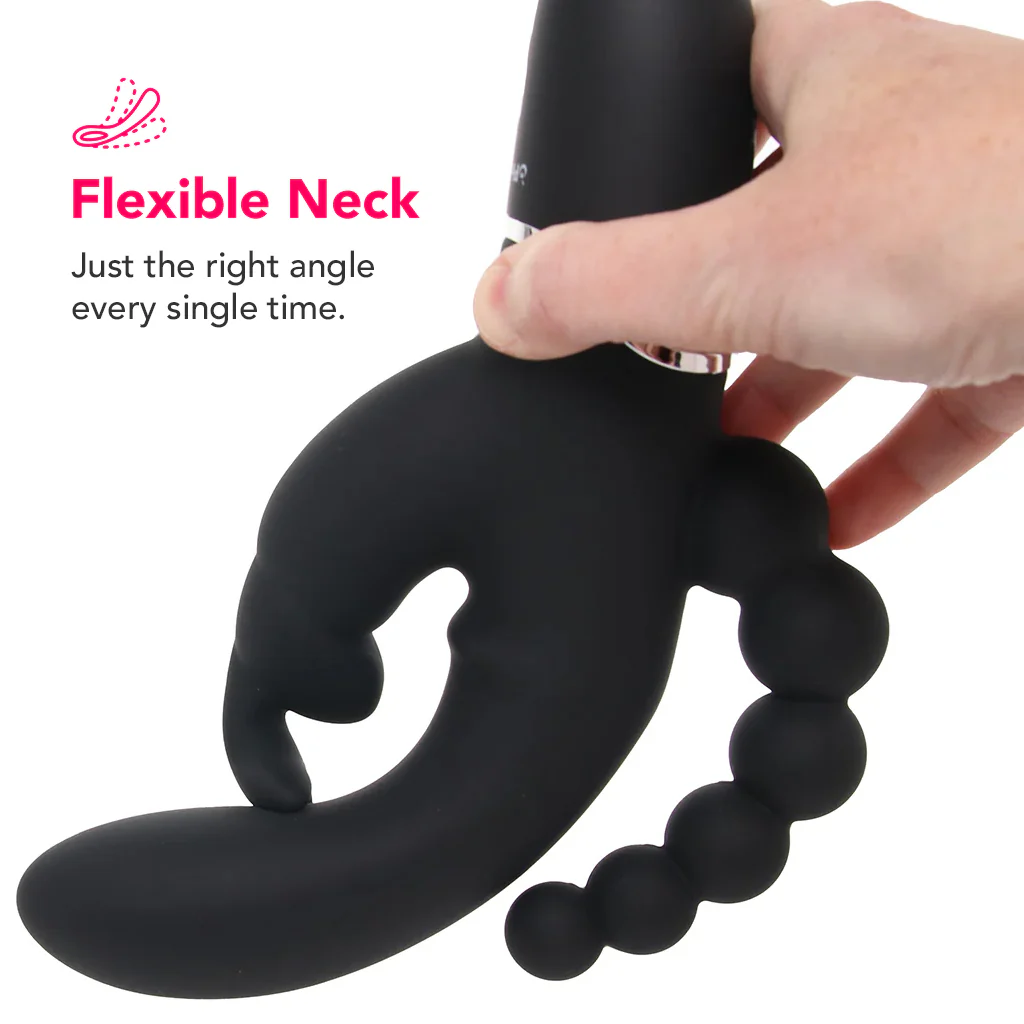 PinkCherry Triple Rabbit Vibe in Black - Image 7