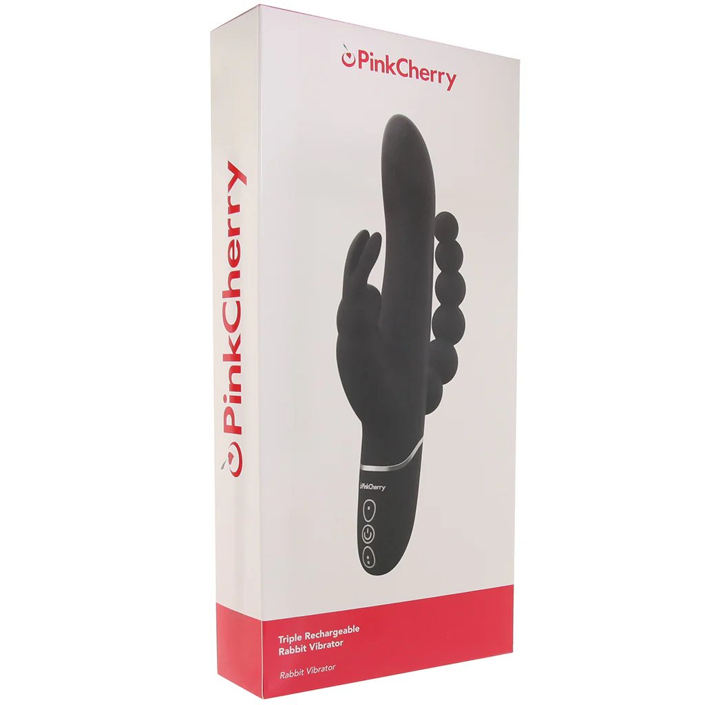PinkCherry Triple Rabbit Vibe in Black - Image 9