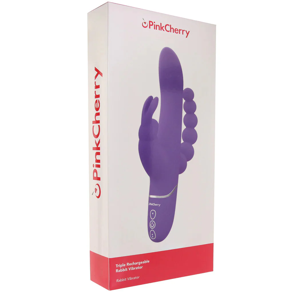 PinkCherry Triple Rabbit Vibe in Purple - Image 9