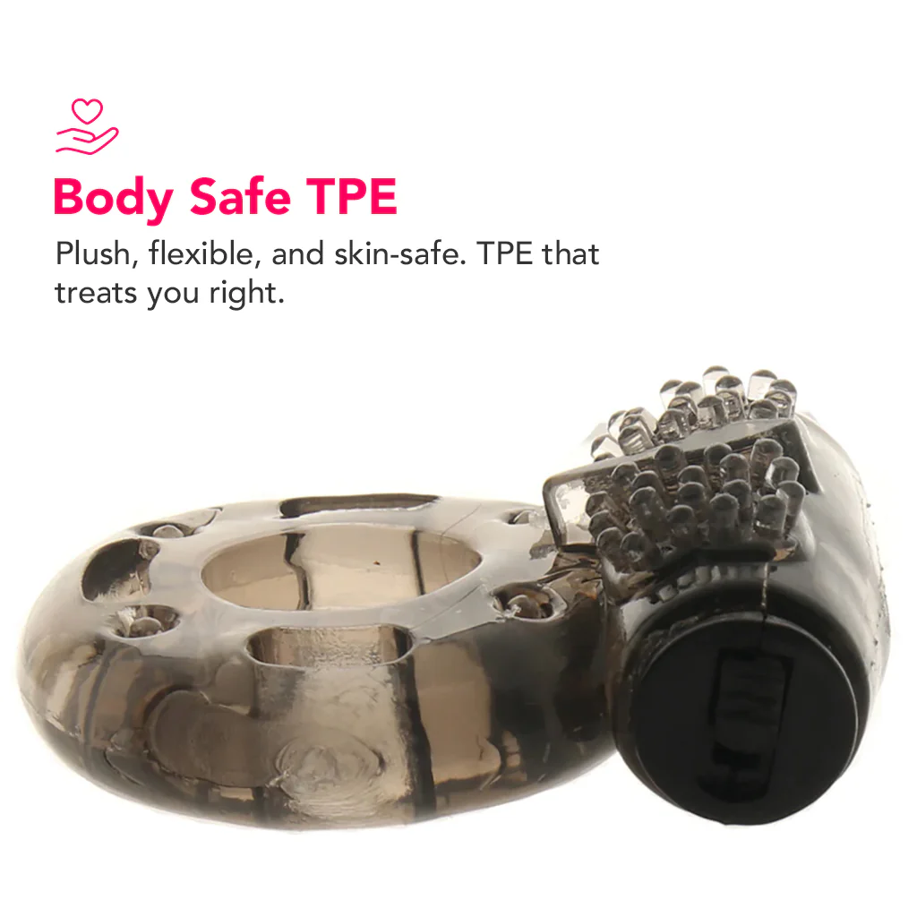 PinkCherry Vibrating Cock Ring in Smoke - Image 3