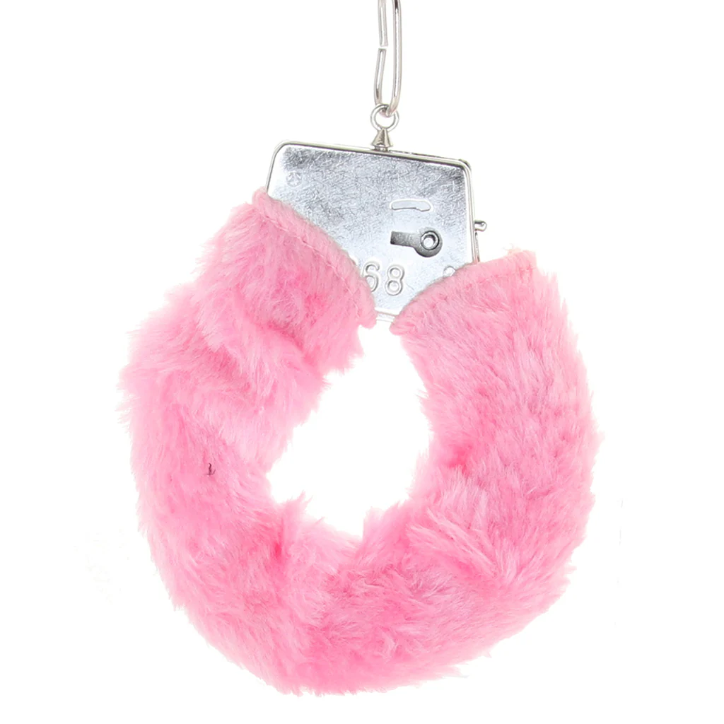 Playful Furry Cuffs with Keys in Pink - Image 2