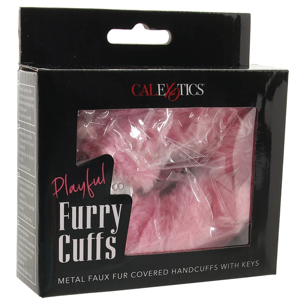 Playful Furry Cuffs with Keys in Pink - Image 6
