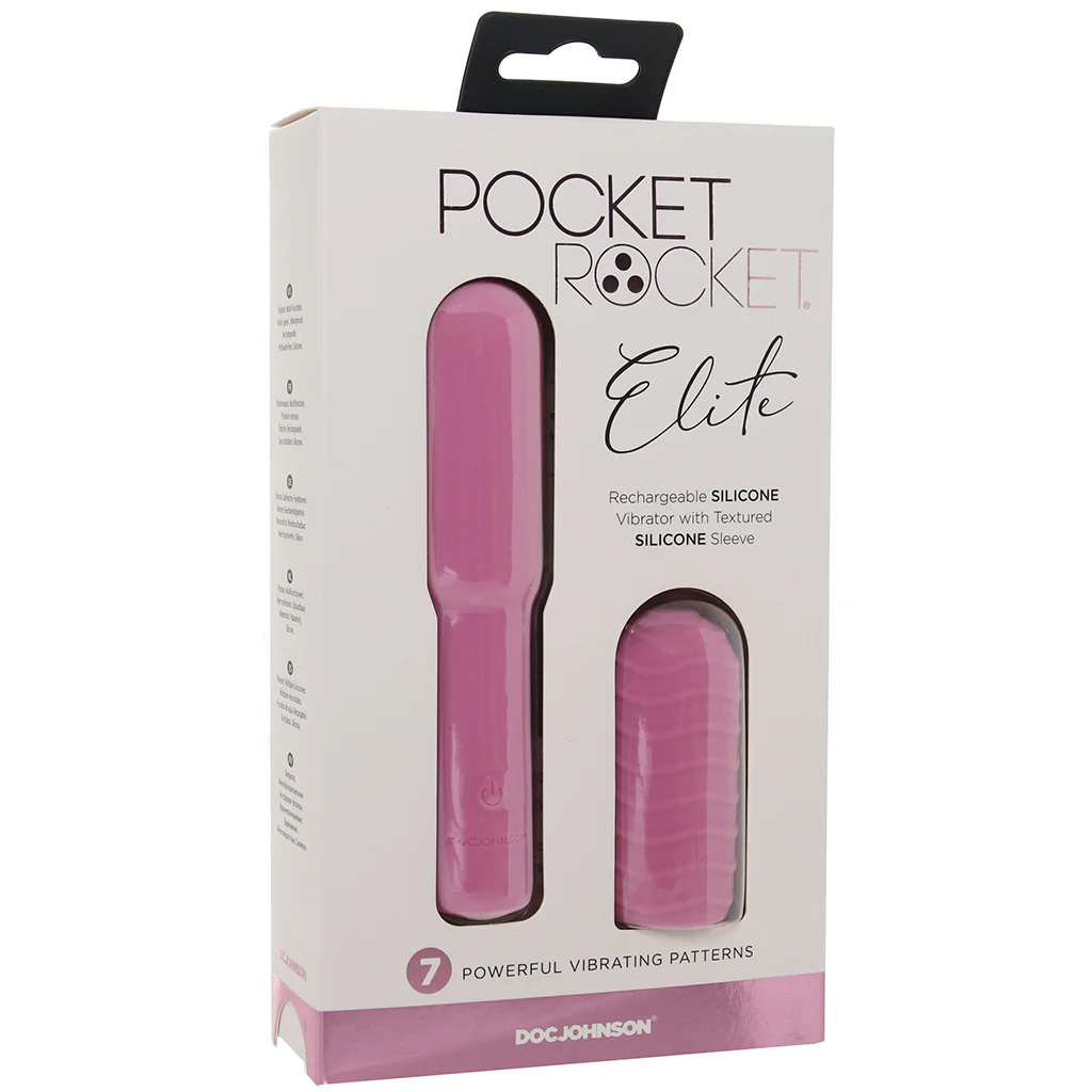 Pocket Rocket Elite Vibe with Texture Sleeve in Pink - Image 9