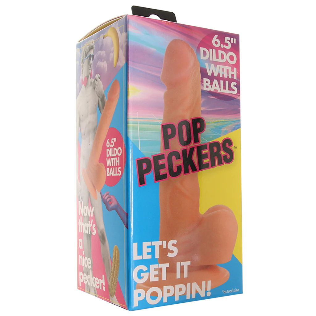 Pop Peckers 6.5 Inch  Ballsy Dildo in Light - Image 6