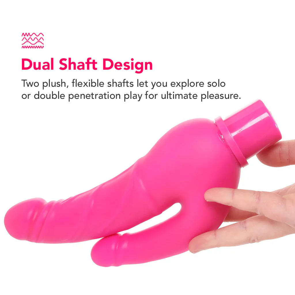 Power Stud Rechargeable Over & Under Vibe in Pink - Image 4