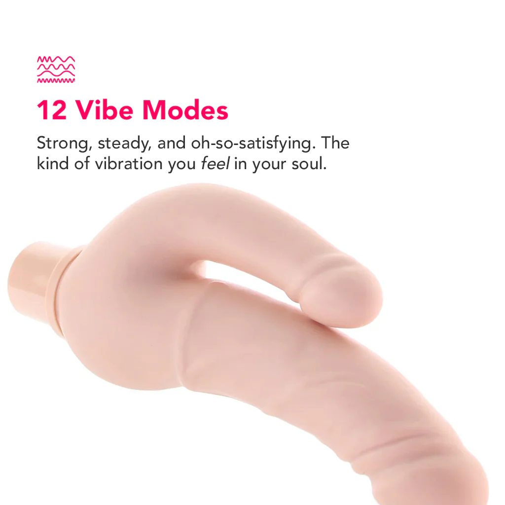 Power Stud Rechargeable Over & Under Vibe in White - Image 2