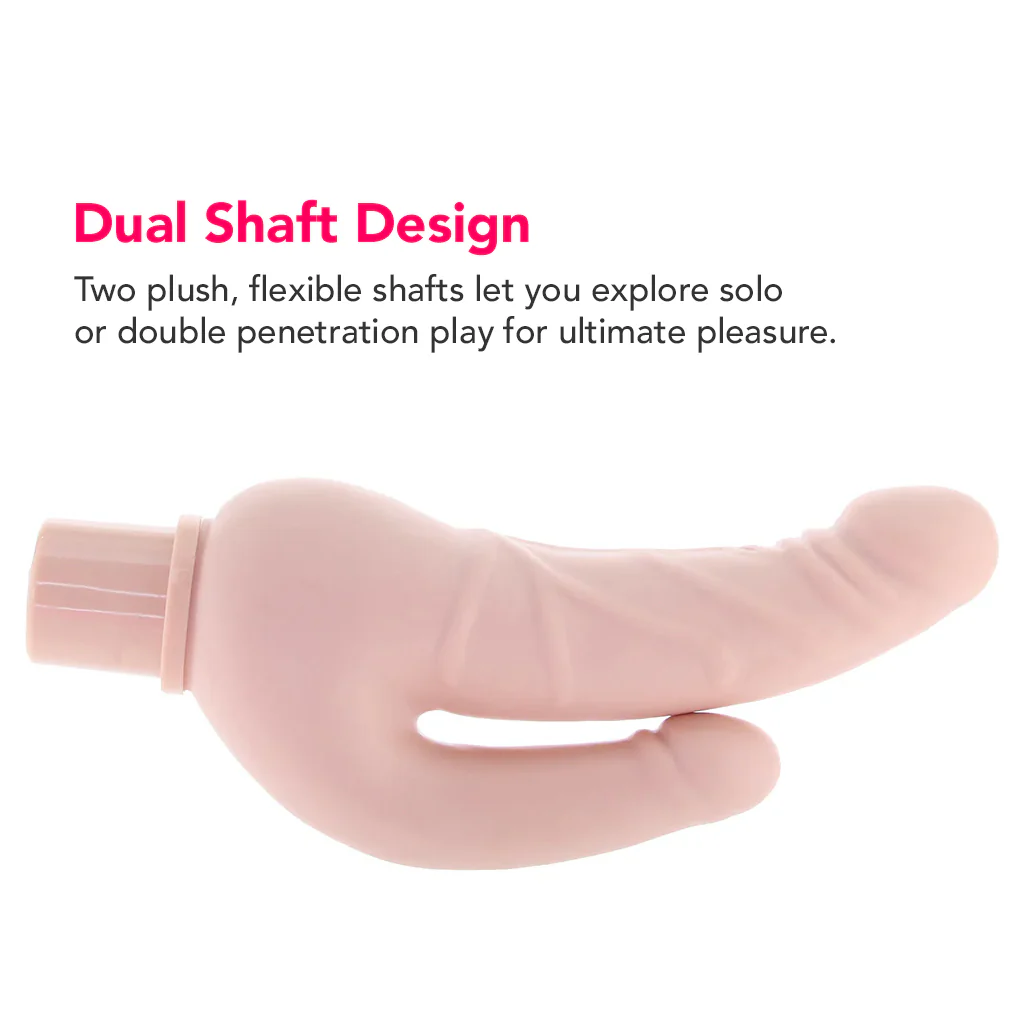 Power Stud Rechargeable Over & Under Vibe in White - Image 3