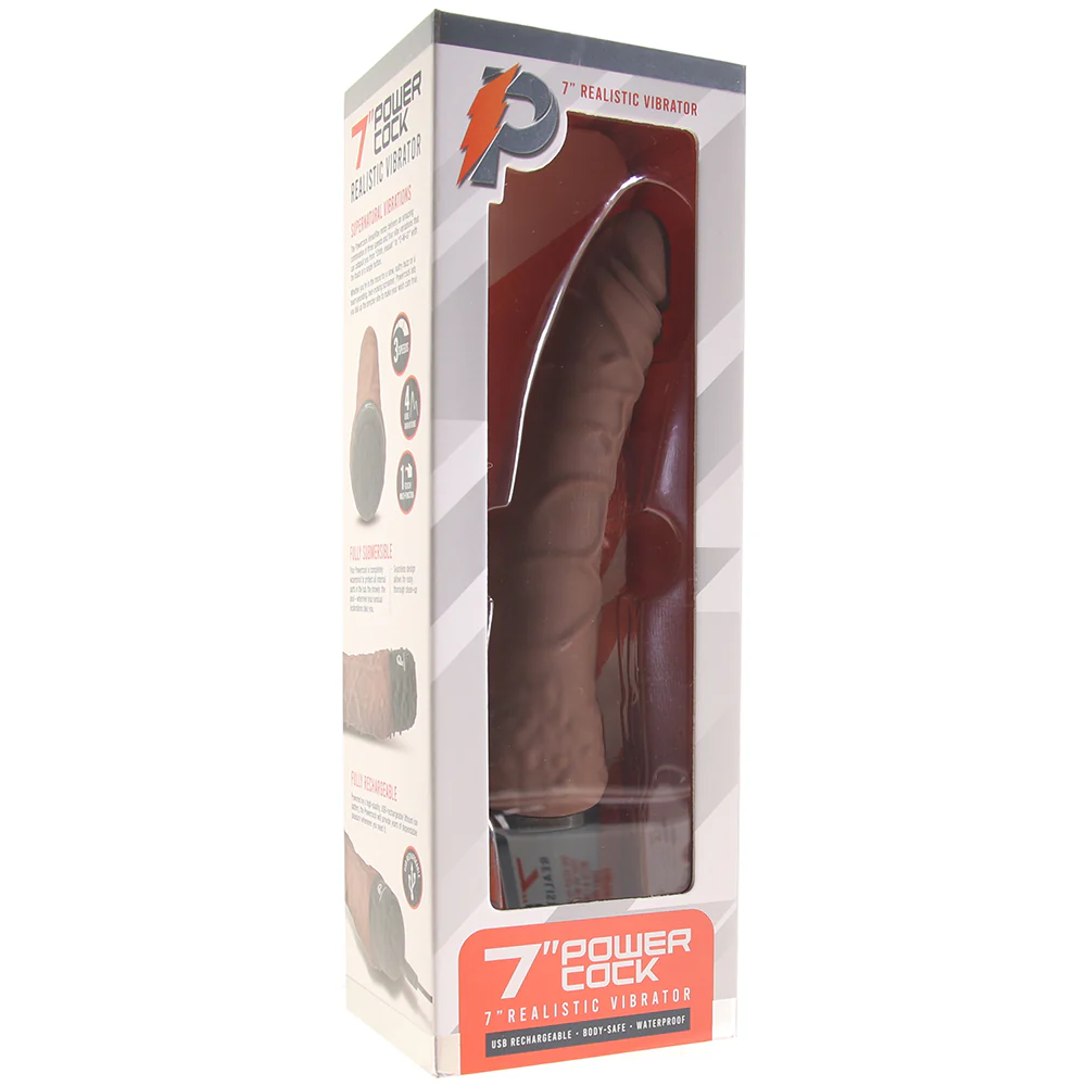 PowerCock 7 Inch Realistic Vibe in Brown - Image 6