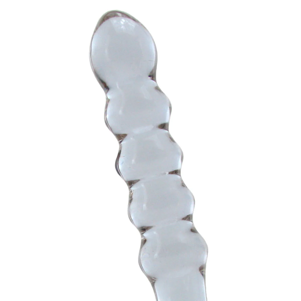 gläs Purple Rain Ribbed Glass Dildo - Image 2