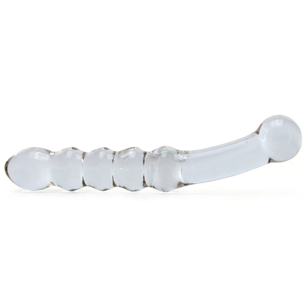 gläs Purple Rain Ribbed Glass Dildo - Image 3