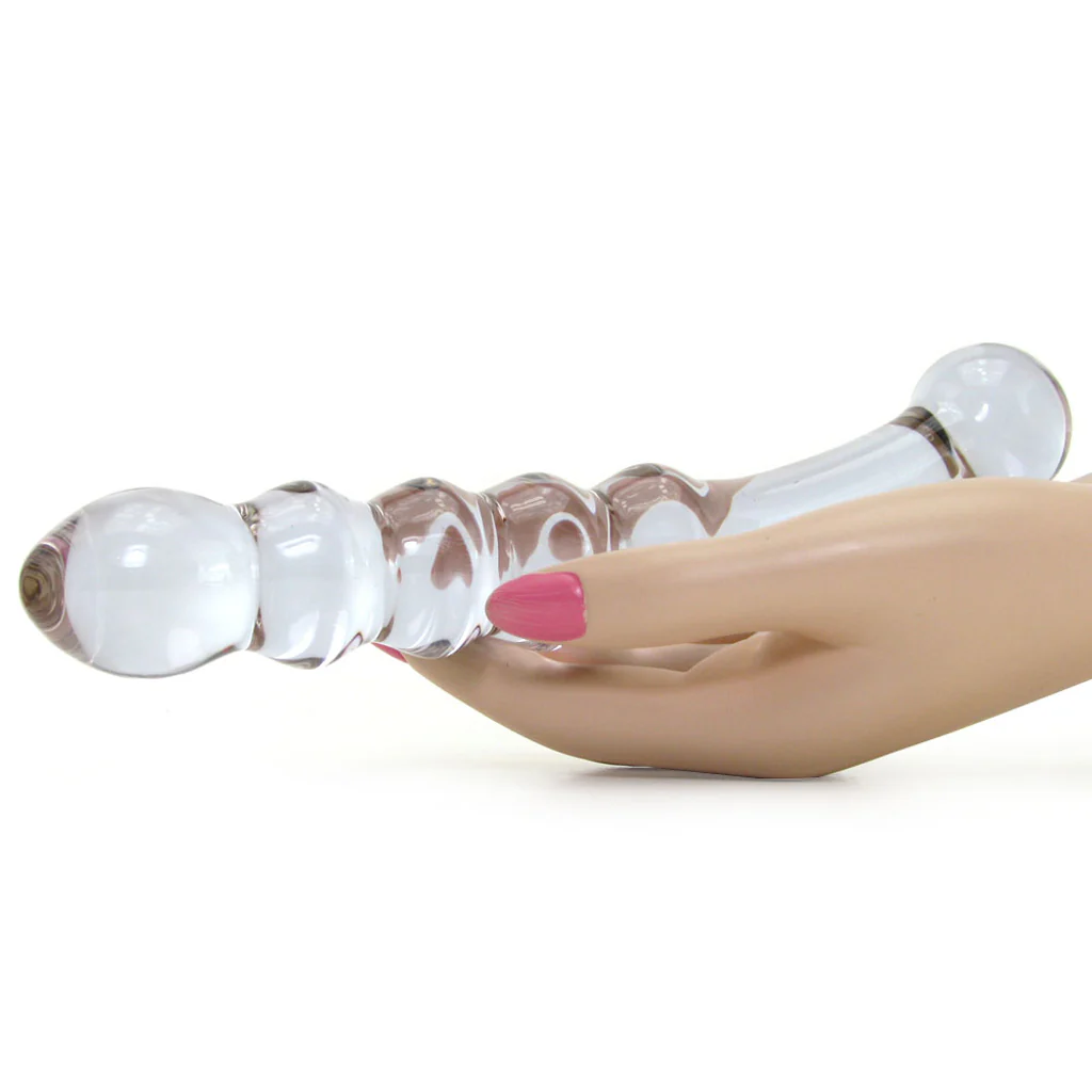 gläs Purple Rain Ribbed Glass Dildo - Image 4
