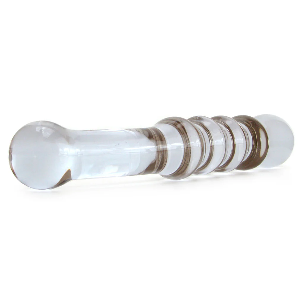 gläs Purple Rain Ribbed Glass Dildo - Image 5