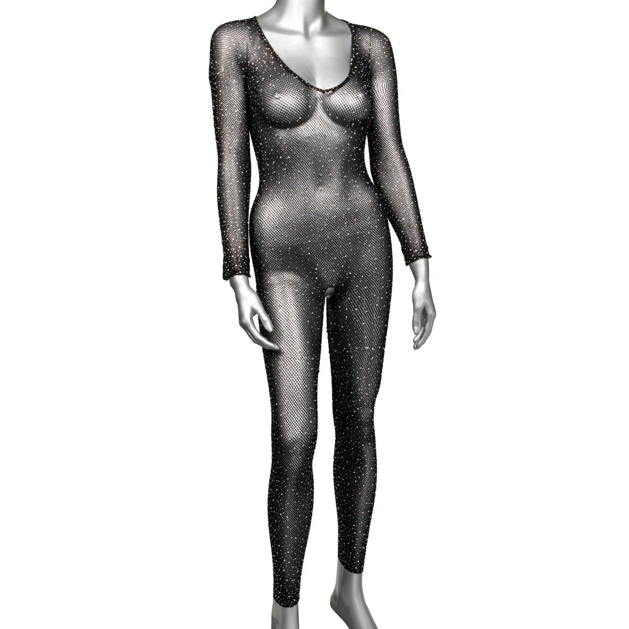 Radiance Crotchless Full Black Body Suit XL - Image 2