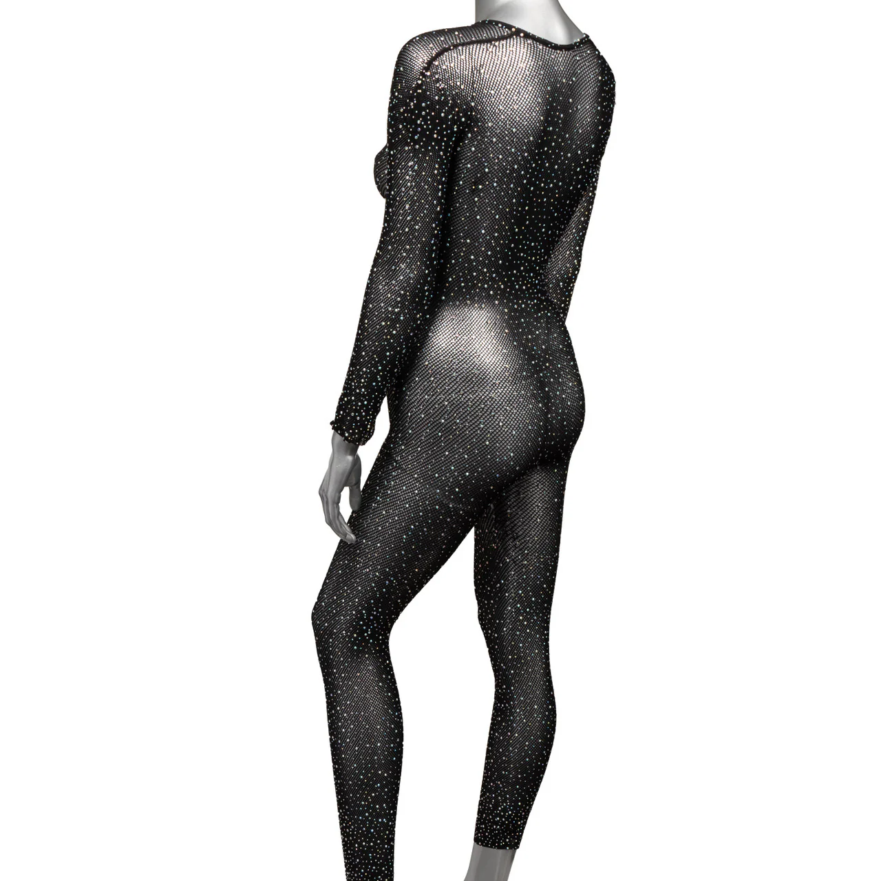 Radiance Crotchless Full Black Body Suit XL - Image 4
