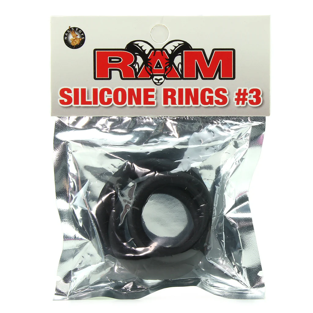 Ram Silicone Cock Rings #3 in Black - Image 6