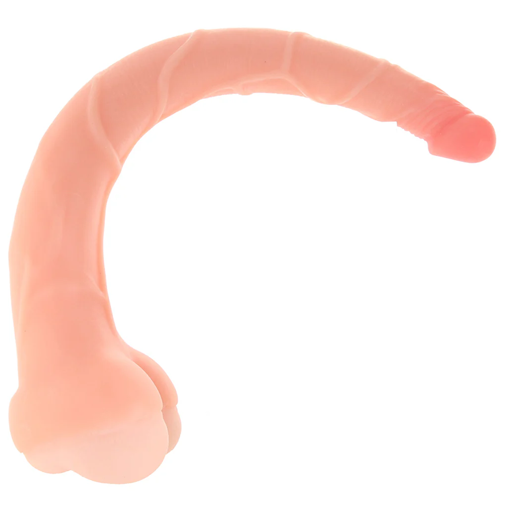 Real Cocks 14 Inch Masturbator and Dildo in White - Image 5