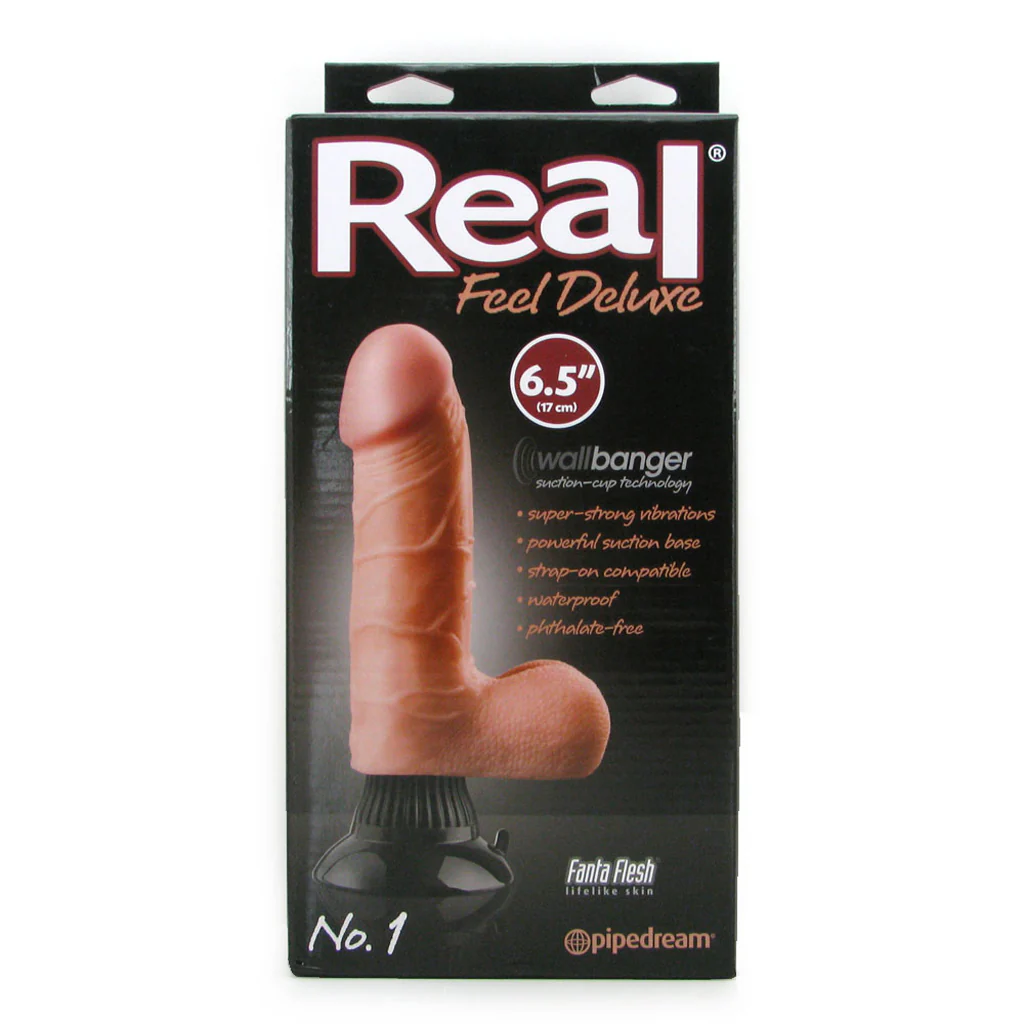 Real Feel Deluxe 6.5 Inch Vibrating Wall Banger Dildo in Li - Image 6