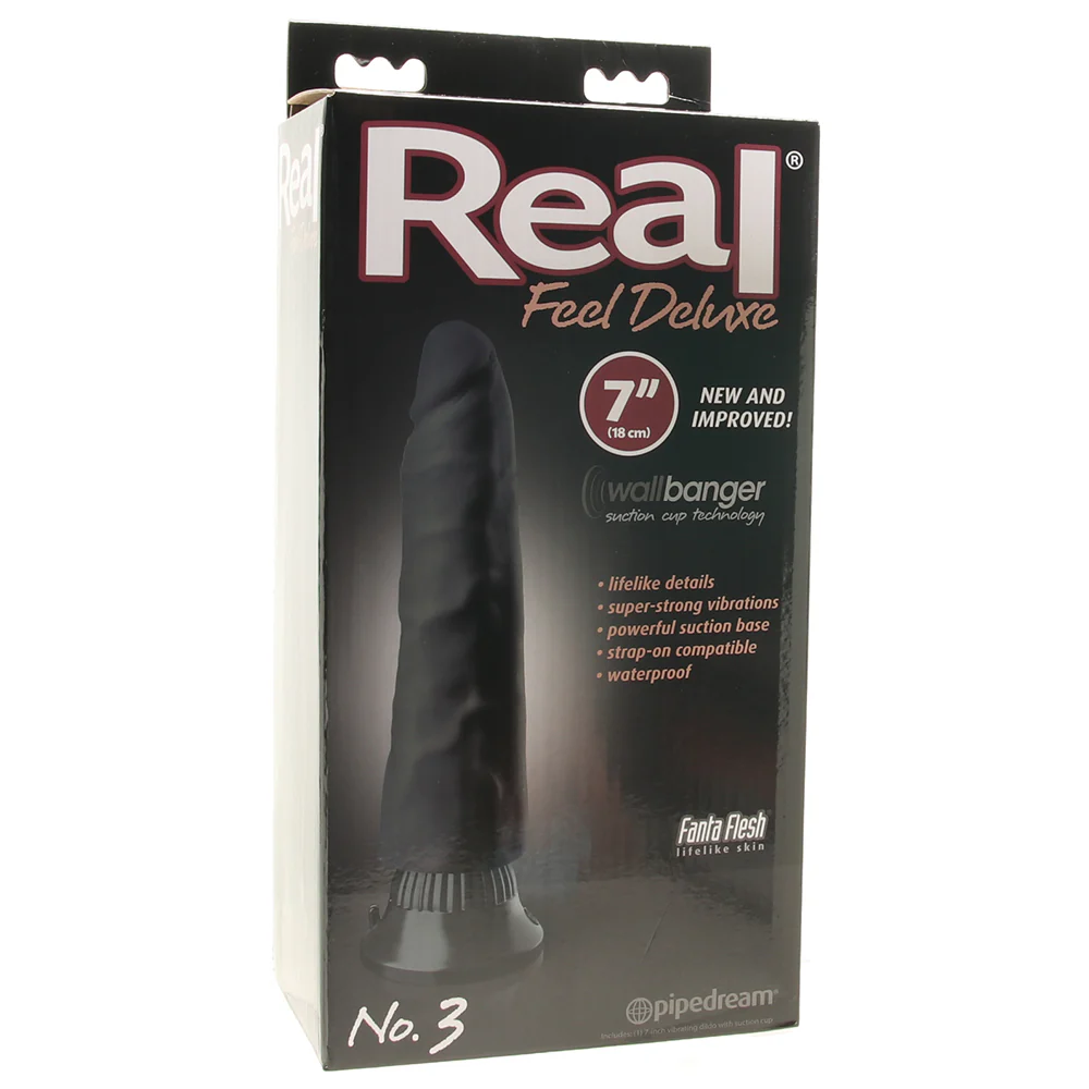 Real Feel Deluxe 7 Inch Vibrating Wall Banger Dildo in Blac - Image 6