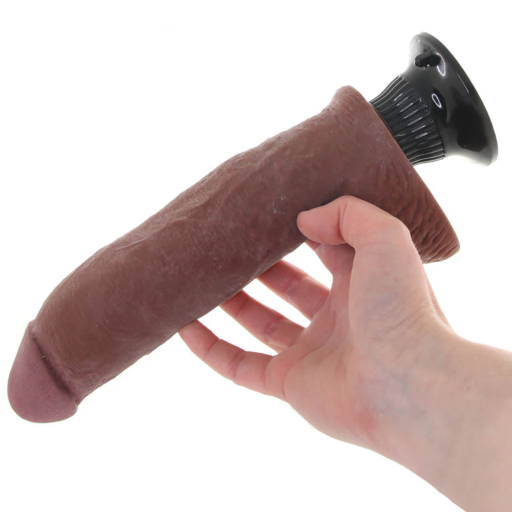 Real Feel Deluxe 8 Inch Vibrating Wall Banger Dildo in Tan - Image 4