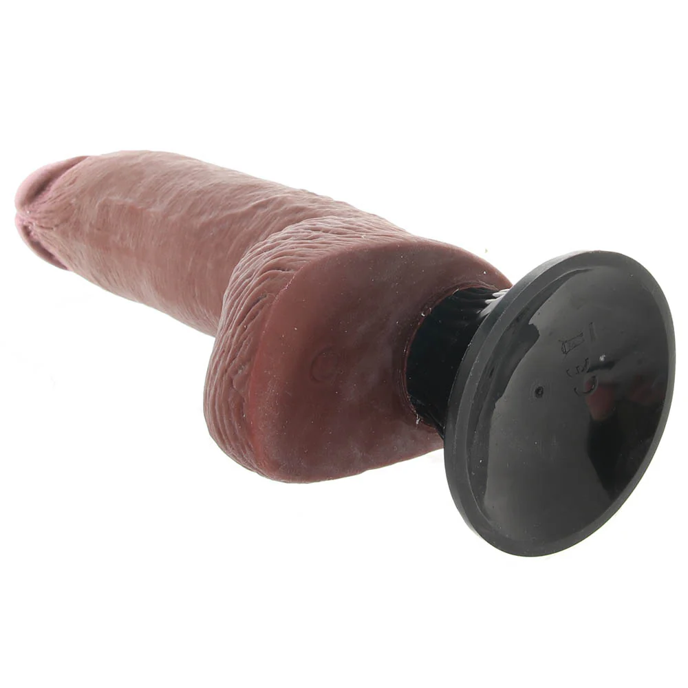 Real Feel Deluxe 8 Inch Vibrating Wall Banger Dildo in Tan - Image 5