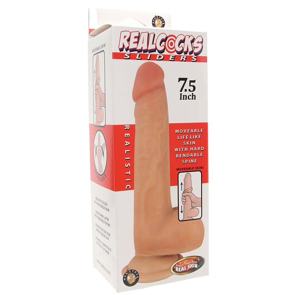Real Cocks 7.5 Inch Realistic Sliders Dildo in Vanilla - Image 6