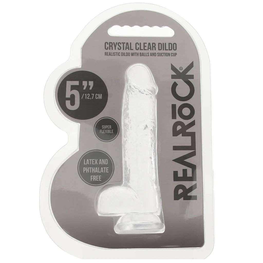 RealRock 5 Inch Realistic Ballsy Dildo in Crystal Clear - Image 9