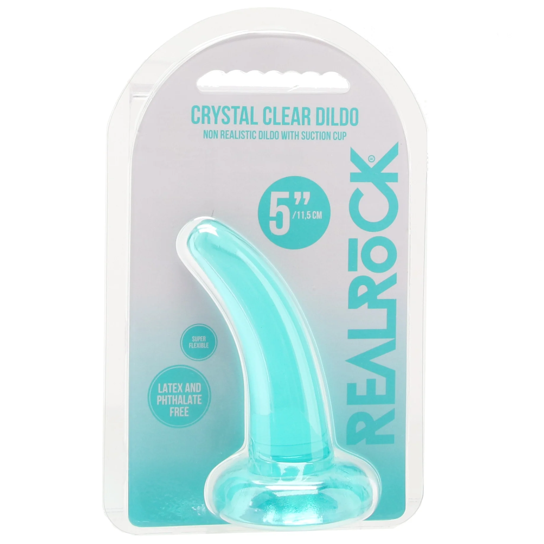 RealRock 5 Inch Slim Dildo in Turquoise - Image 6
