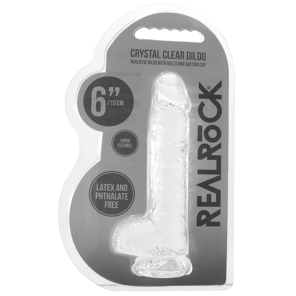 RealRock 6 Inch Realistic Ballsy Dildo in Crystal Clear - Image 6