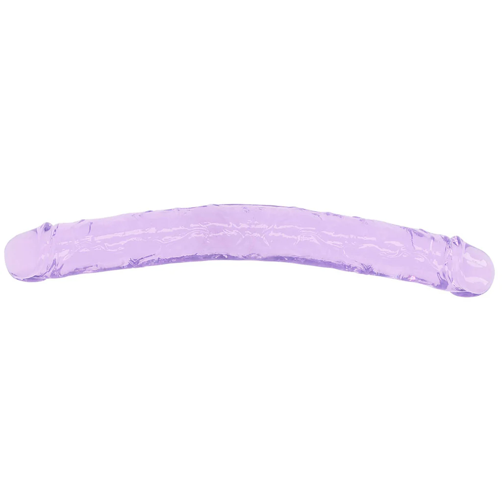 RealRock Crystal Clear Jelly 13 Inch Double Dildo in Purple - Image 5