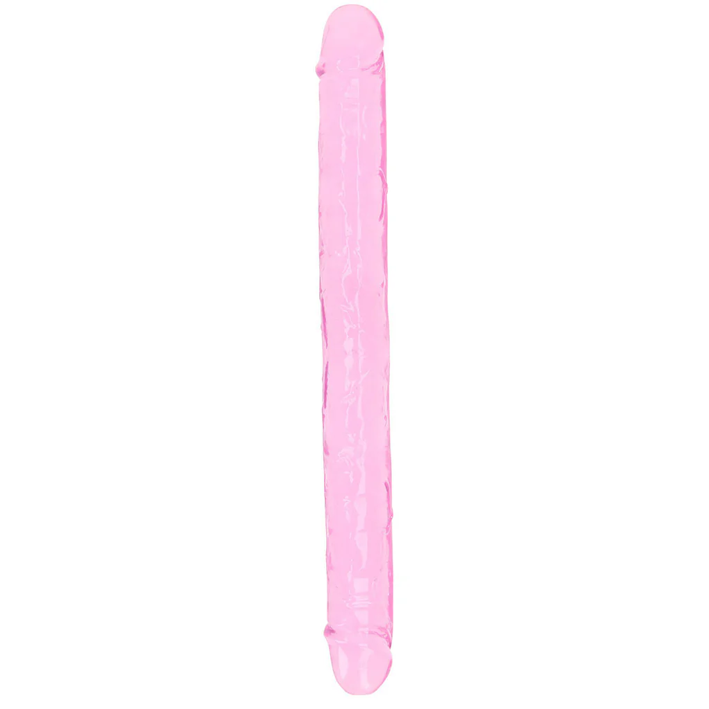 RealRock Crystal Jelly 18 Inch Double Dildo in Pink - Image 5