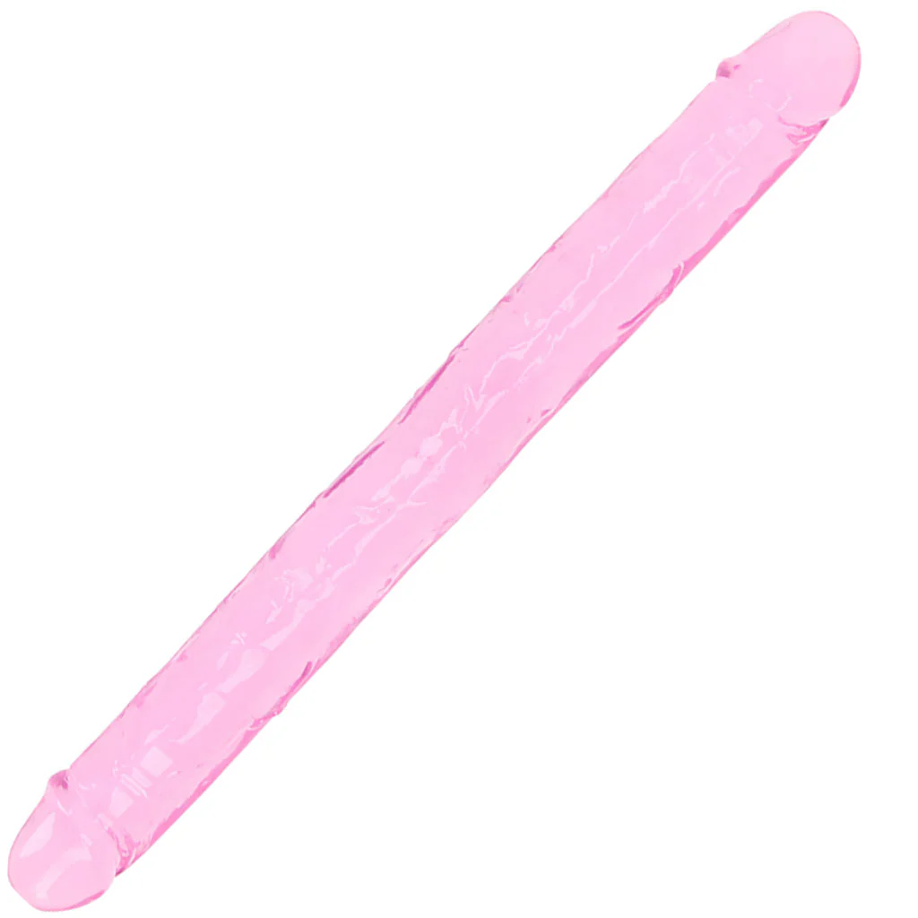 RealRock Crystal Jelly 18 Inch Double Dildo in Pink - Image 6