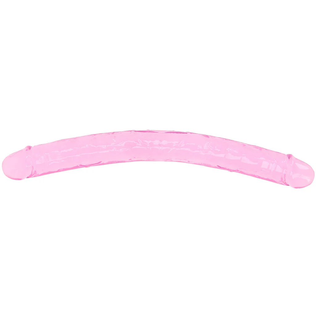 RealRock Crystal Jelly 18 Inch Double Dildo in Pink - Image 8