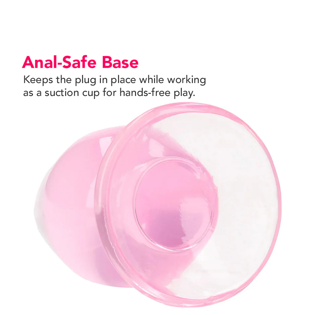 RealRock Crystal Clear Jelly 3.5 Inch Butt Plug in Pink - Image 5