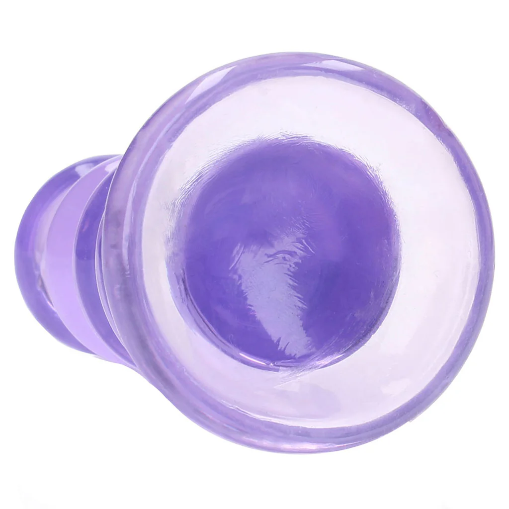 RealRock Crystal Clear Jelly 5.5 Inch Curvy Dildo in Purple - Image 5