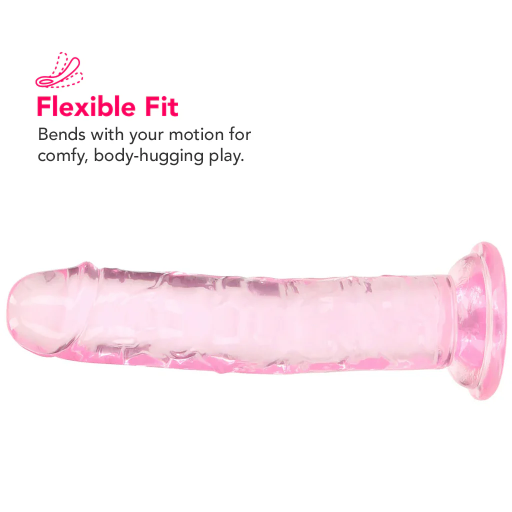 RealRock Crystal Clear Jelly 6 Inch Dildo in Pink - Image 3