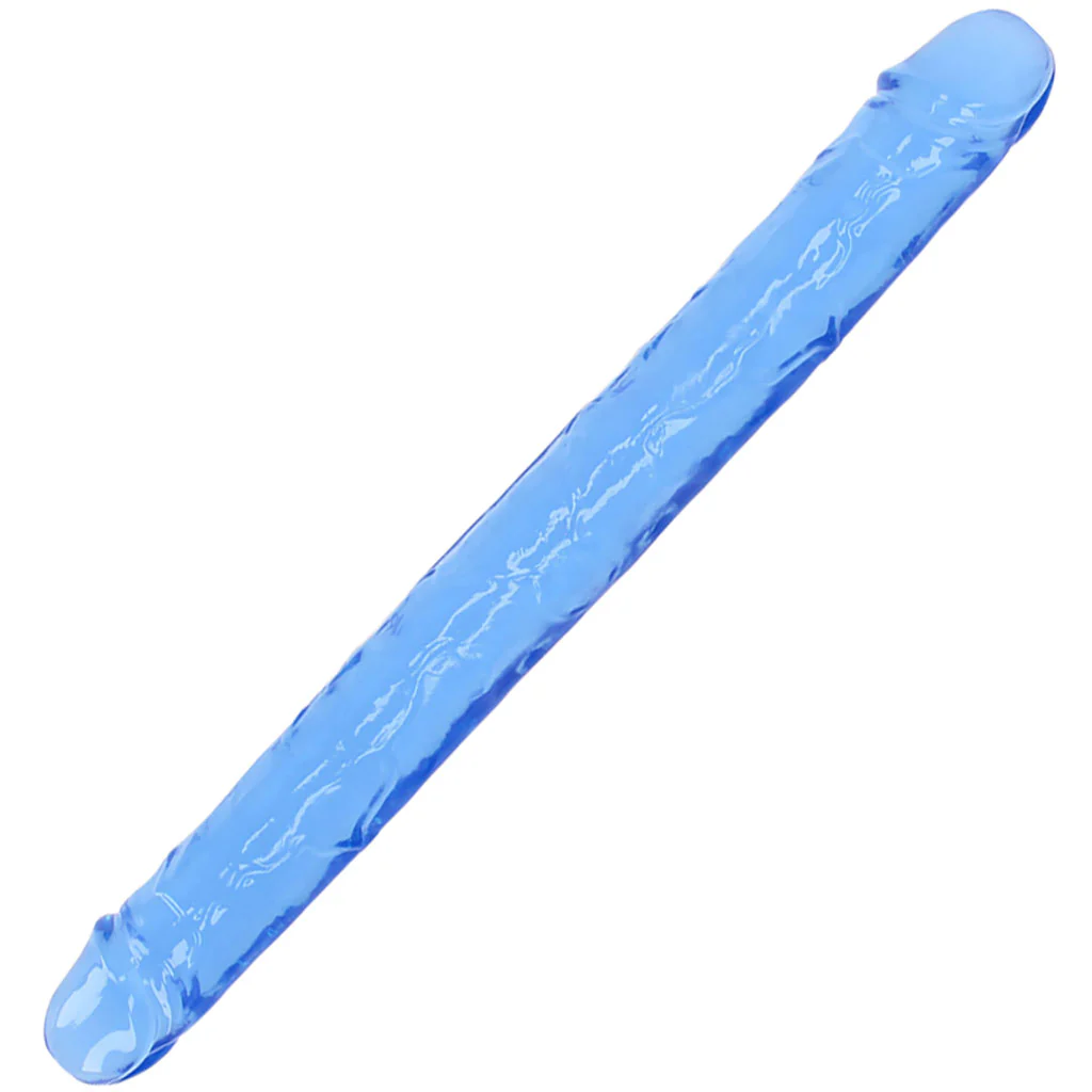 RealRock Crystal Jelly 18 Inch Double Dildo in Blue - Image 6
