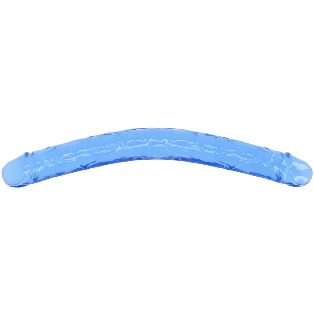 RealRock Crystal Jelly 18 Inch Double Dildo in Blue - Image 7