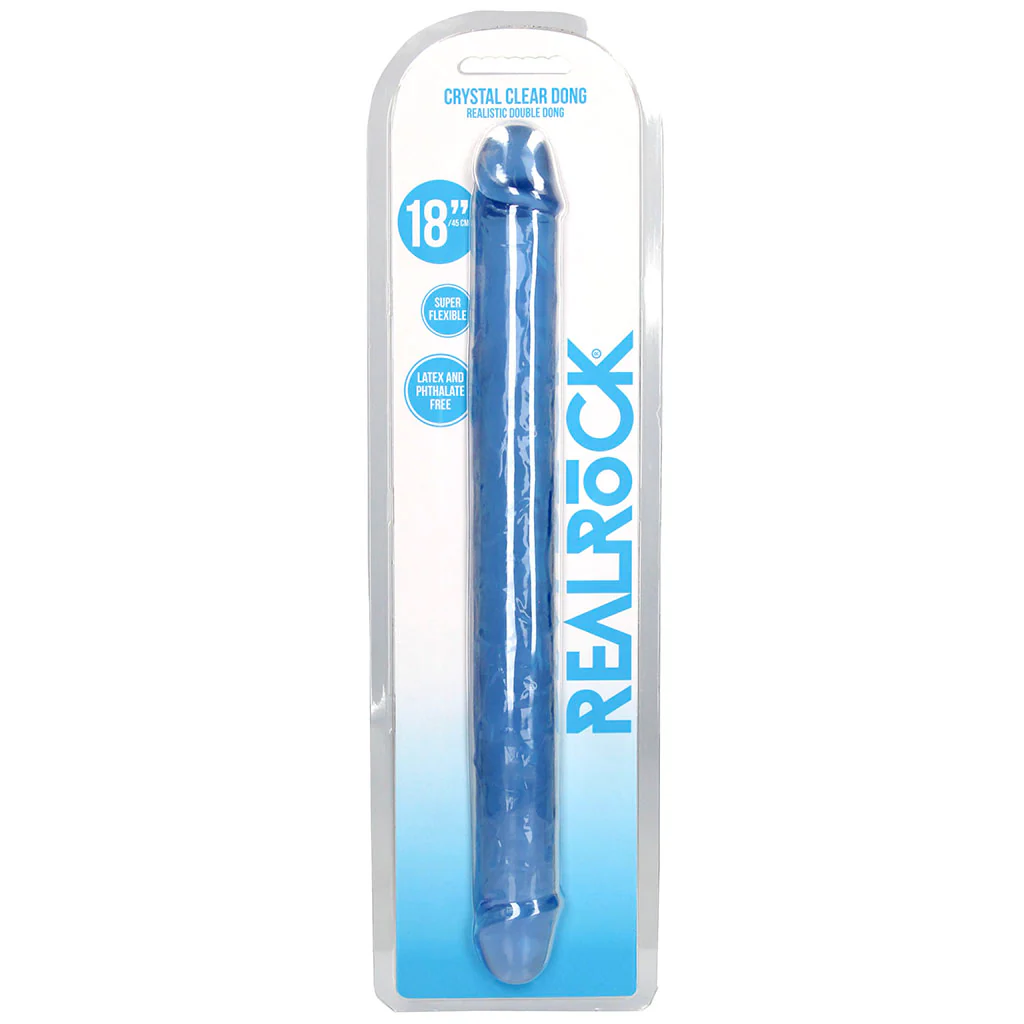 RealRock Crystal Jelly 18 Inch Double Dildo in Blue - Image 8