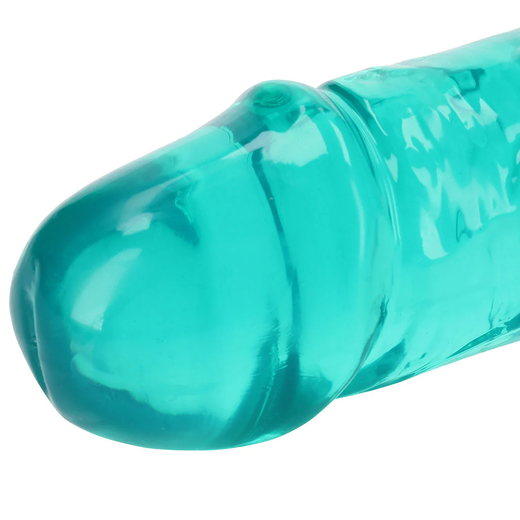 RealRock Crystal Jelly 18 Inch Double Dildo in Turquoise - Image 2