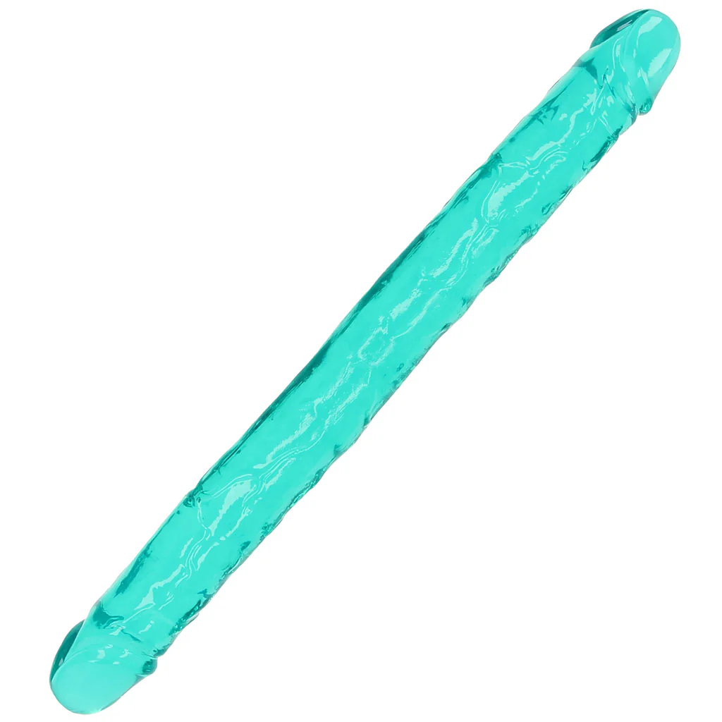 RealRock Crystal Jelly 18 Inch Double Dildo in Turquoise - Image 6